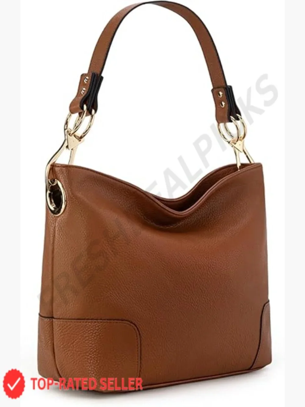 Top Handle Hobo Satchel Shoulder Bag Roomly Compartment Faux Leather